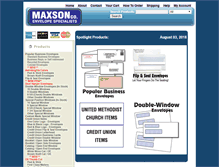 Tablet Screenshot of maxsonproducts.com
